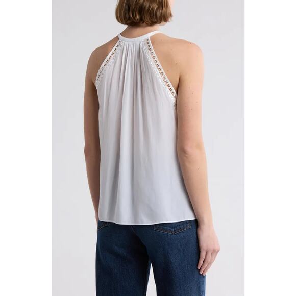RAMY BROOK Allysha Lace Trim Sleeveless Top in Ivory - Picture 4 of 11